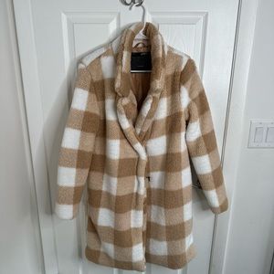 Steve Madden Sherpa checkered coat